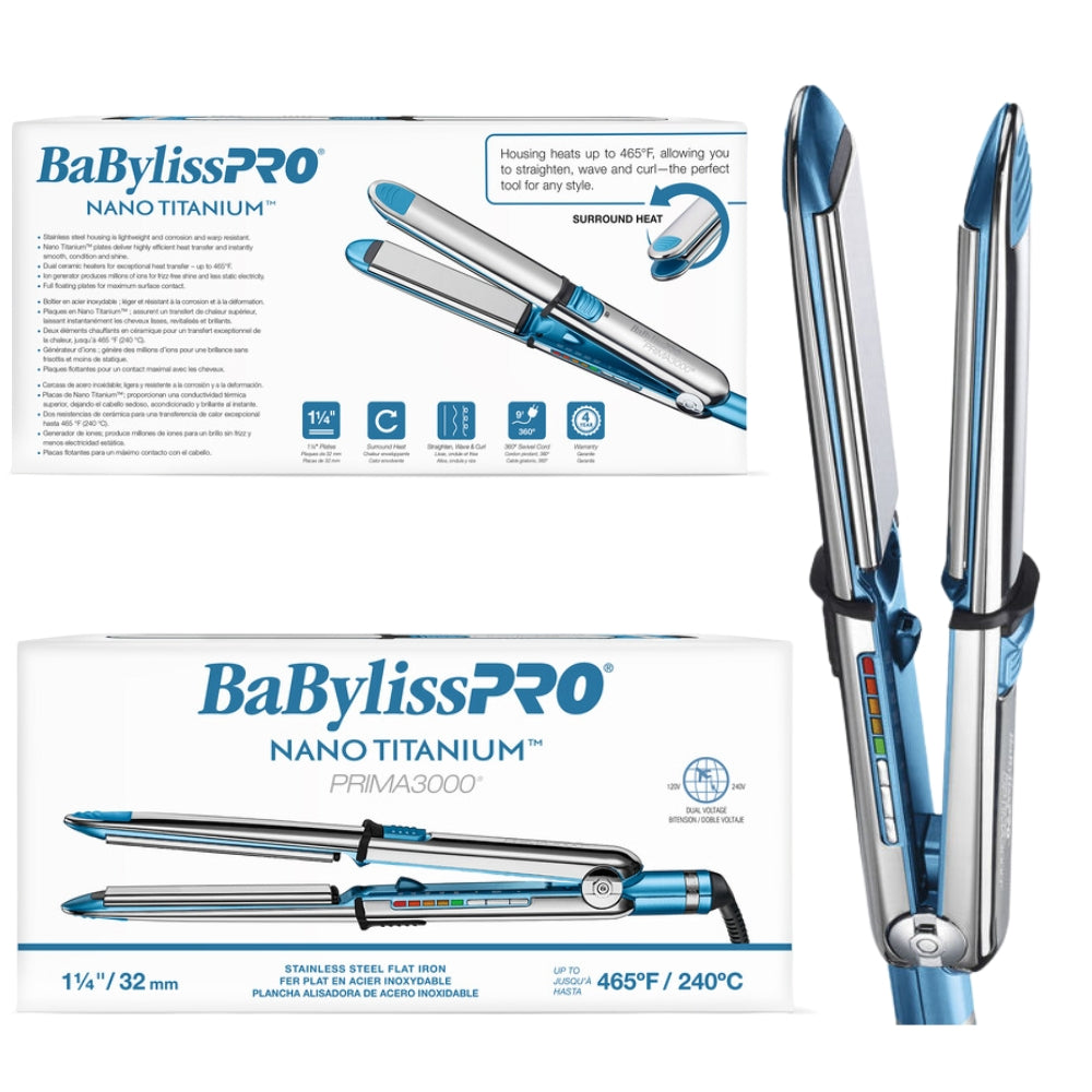 Equipo Plancha Iónica Babylisspro Nano Titanium Prima 3000 De 1¼ In