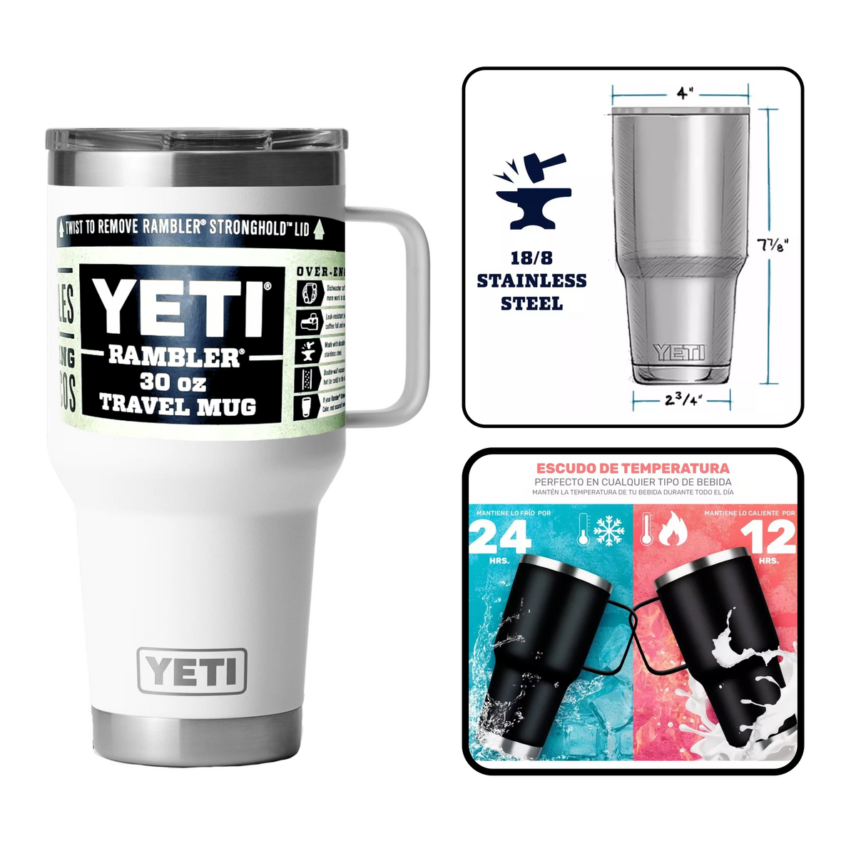 Termo - Termo Yeti Rambler 30oz Travel Mug Color Blanco