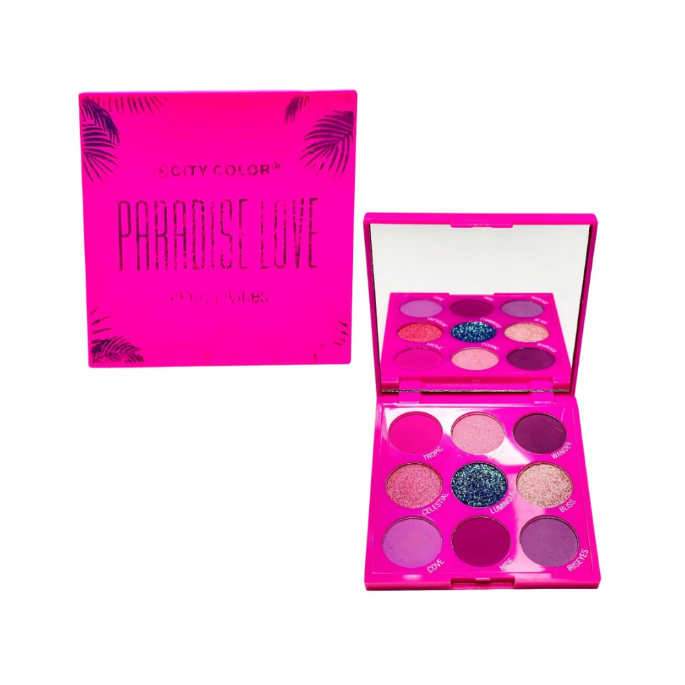 City Color - Paleta de Sombras de Ojos Paradise Love Fucsia