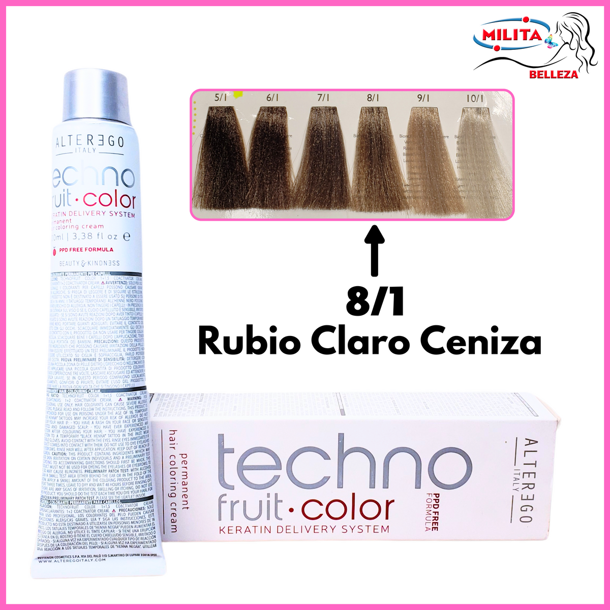 Tintes - Tinte ALTEREGO 8/1 Rubio Claro Ceniza