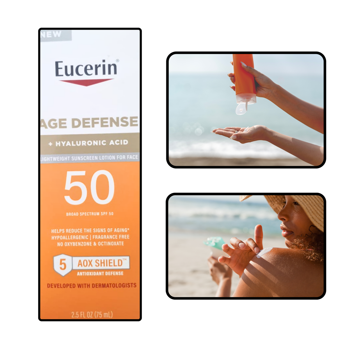 Cuidado Corporal - Protector Solar Eucerin Age Defense mas Hyaluronic Acid