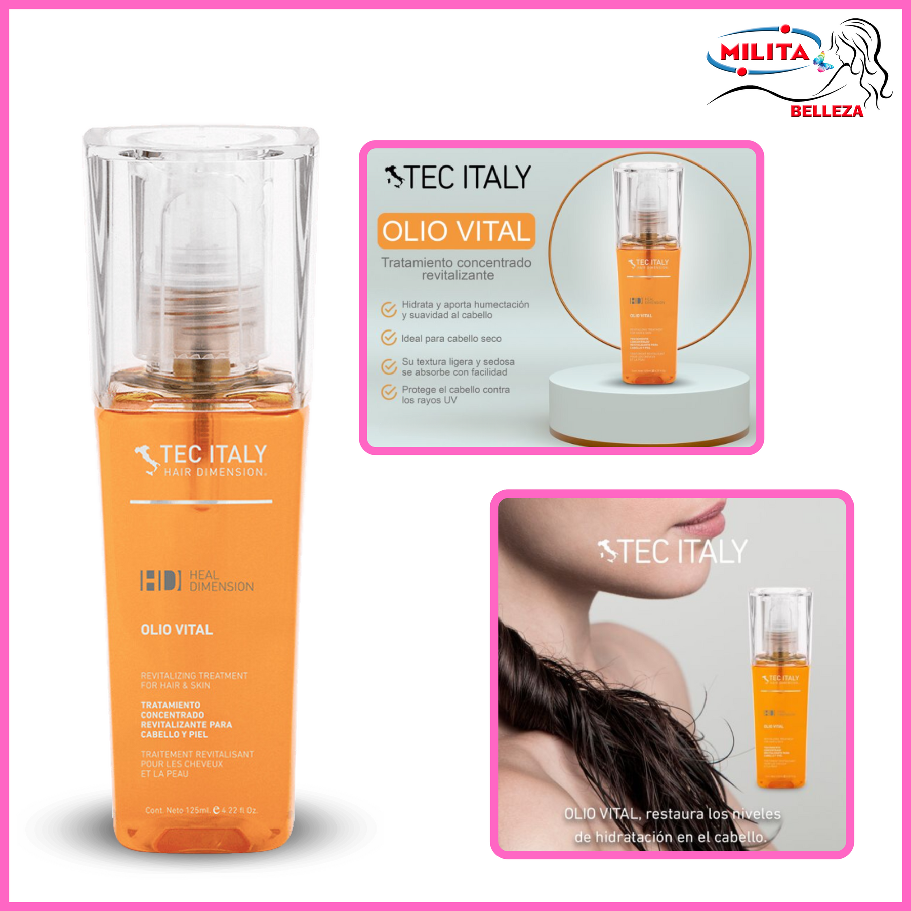 Cabello - Tratamiento Olio Vital Concentrado Revitalizante para el Cabello Tek Italy 125 ml