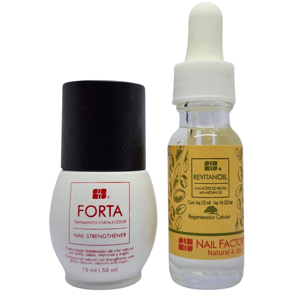 Duo de tratamiento forta y revitanoil nail Factory
