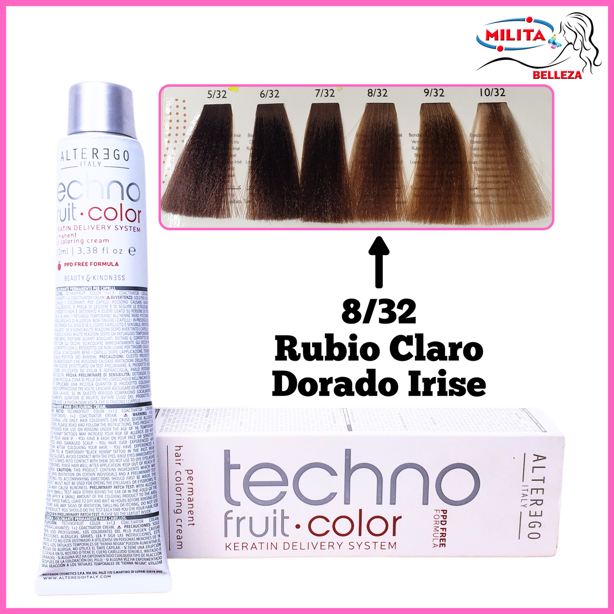 Tintes - Tinte ALTEREGO 8/32 Rubio Claro Dorado Irise