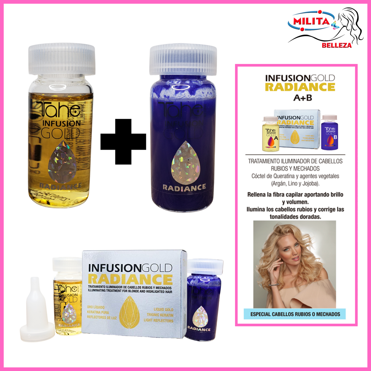 Ampollas - Ampolla Infusión Gold Radiance Tratamiento Iluminador de Cabellos rubios