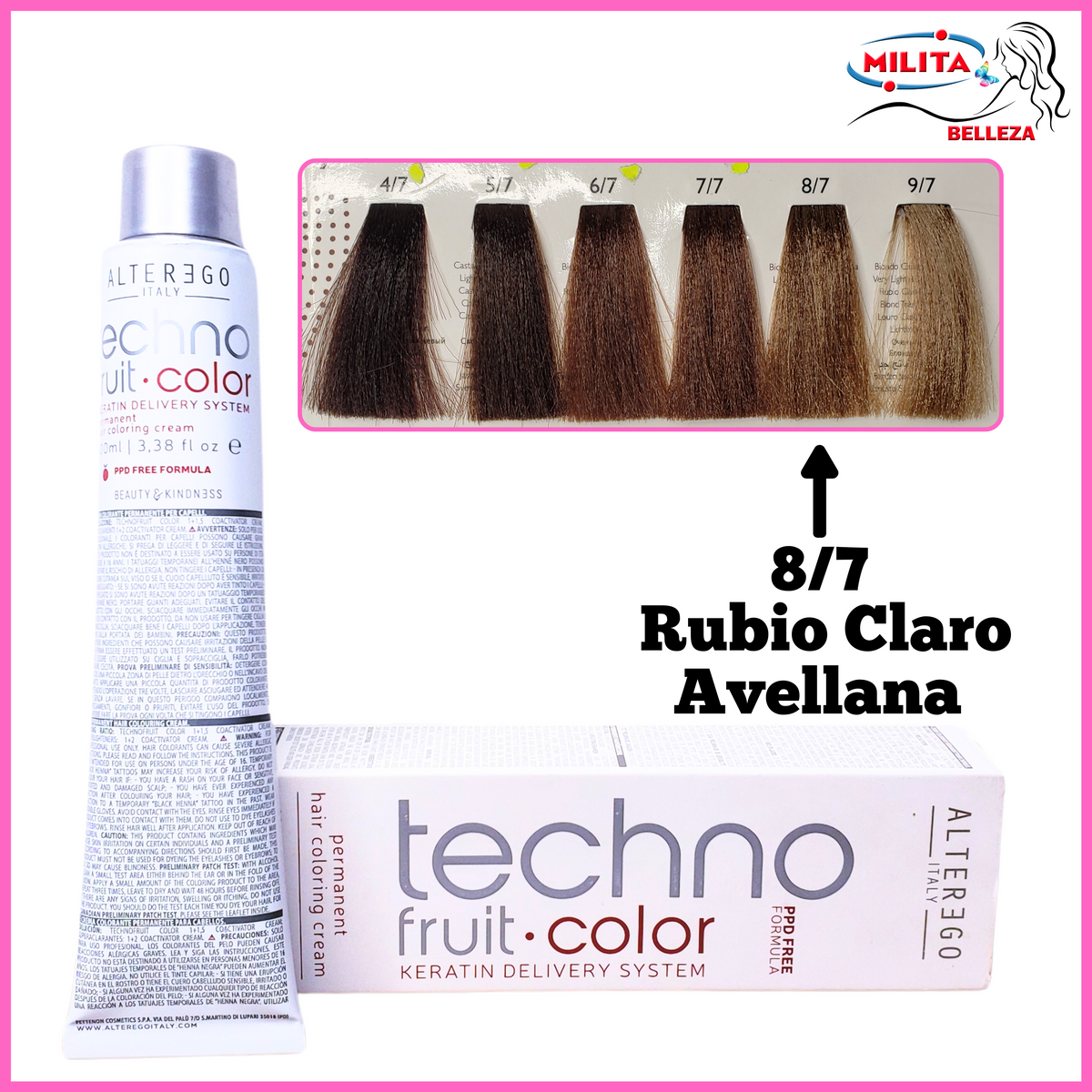 Tintes - Tinte ALTEREGO 8/7 Rubio Claro Avellana