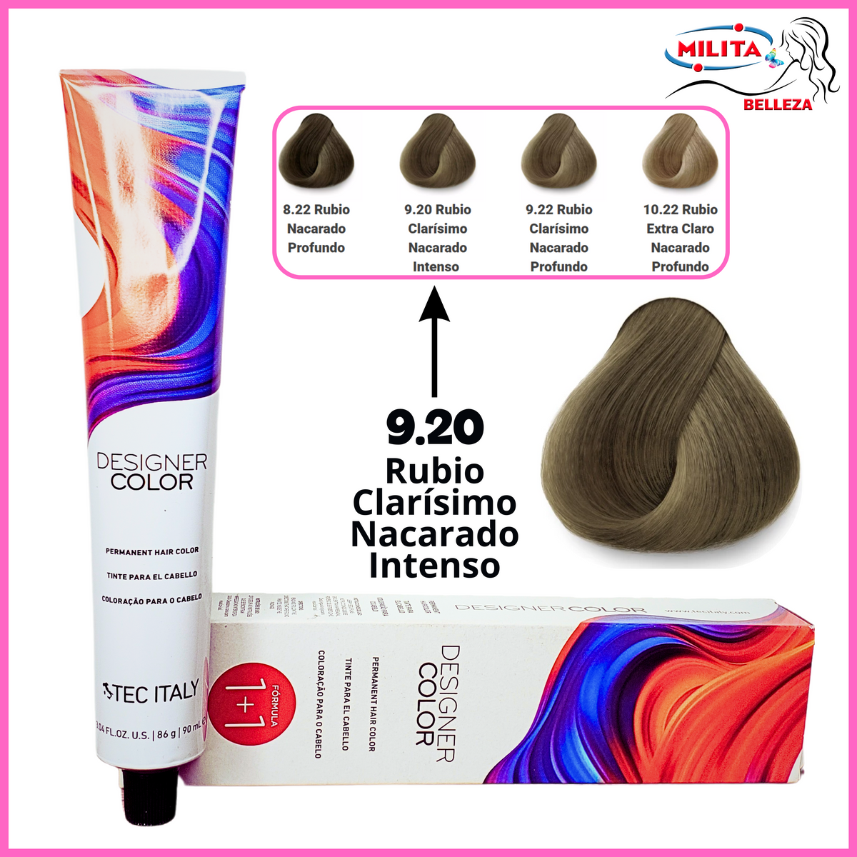 Tintes - Tinte Tec Italy Designer Color 9.20 Rubio Clarisimo Nacarado Intenso 90ml