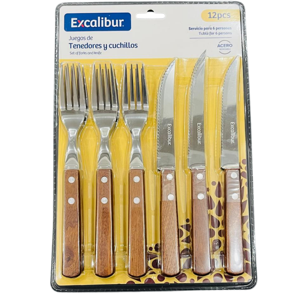 Utensilios de Cocina -Tenedores y Cuchillos Excalibur