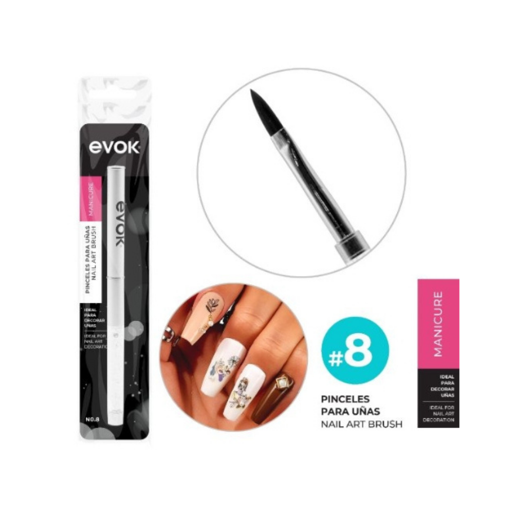 Evok - Pincel Para Uñas No.8