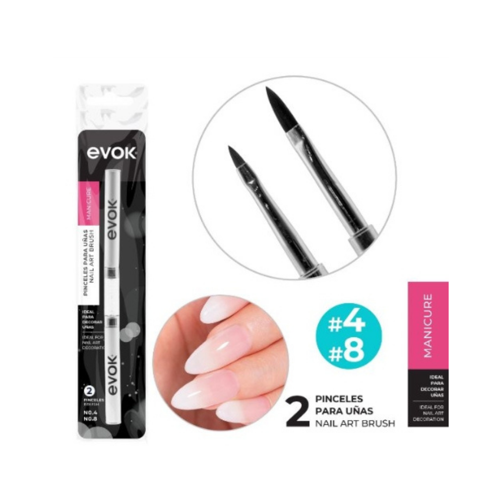 Evok - Pincel Para Uñas Evok No.4 y No.8