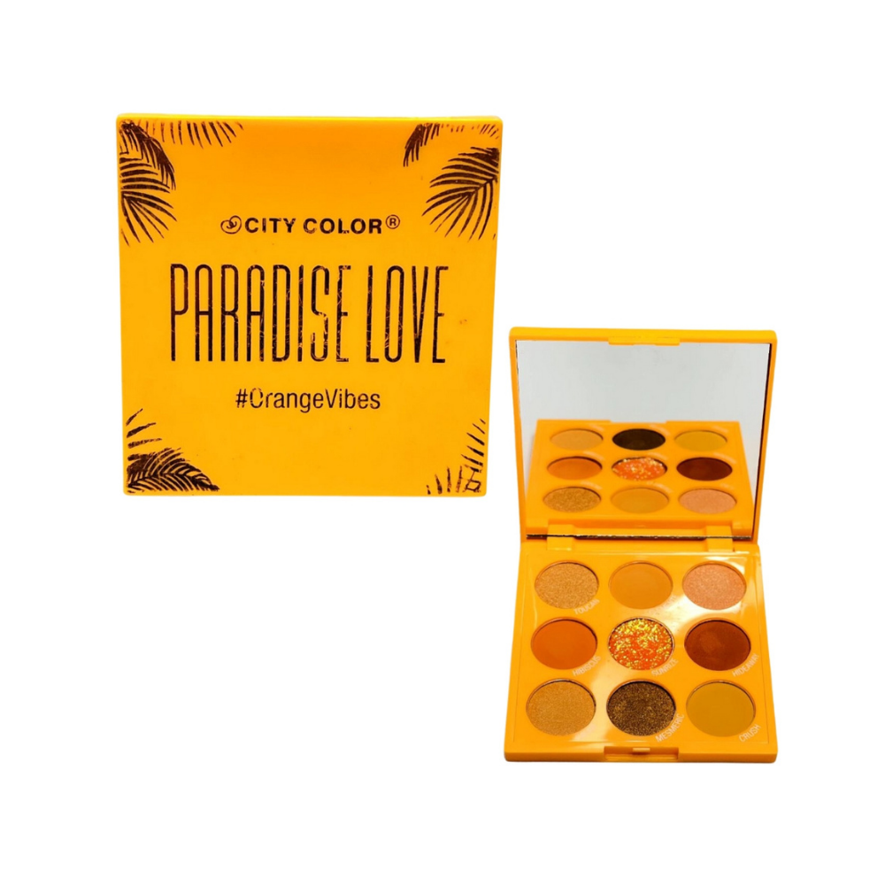 City Color - Paleta de Sombras de Ojos Paradise Love Naranja