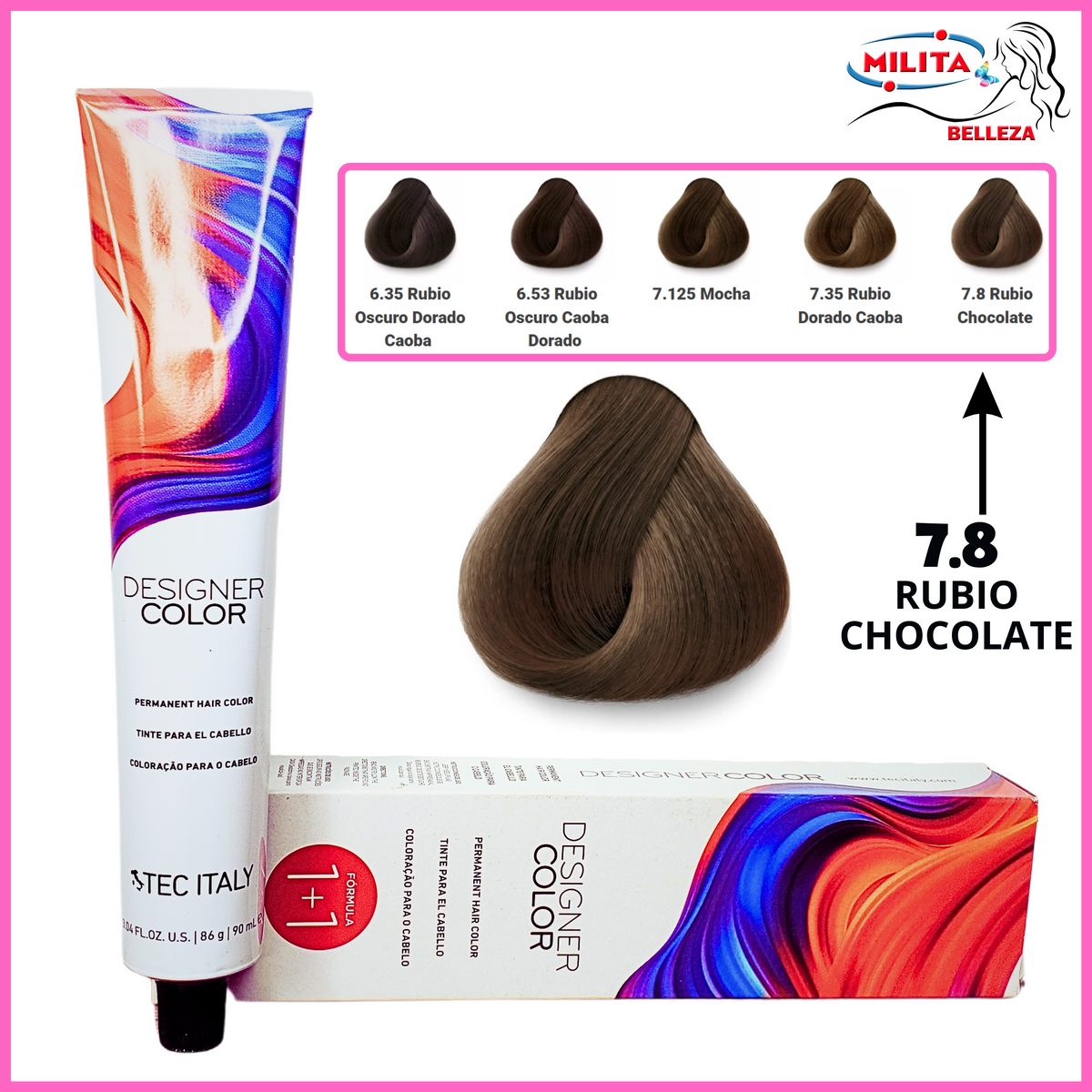 Tintes - Tinte Tec Italy Designer Color 7.8 Rubio Chocolate 90ml