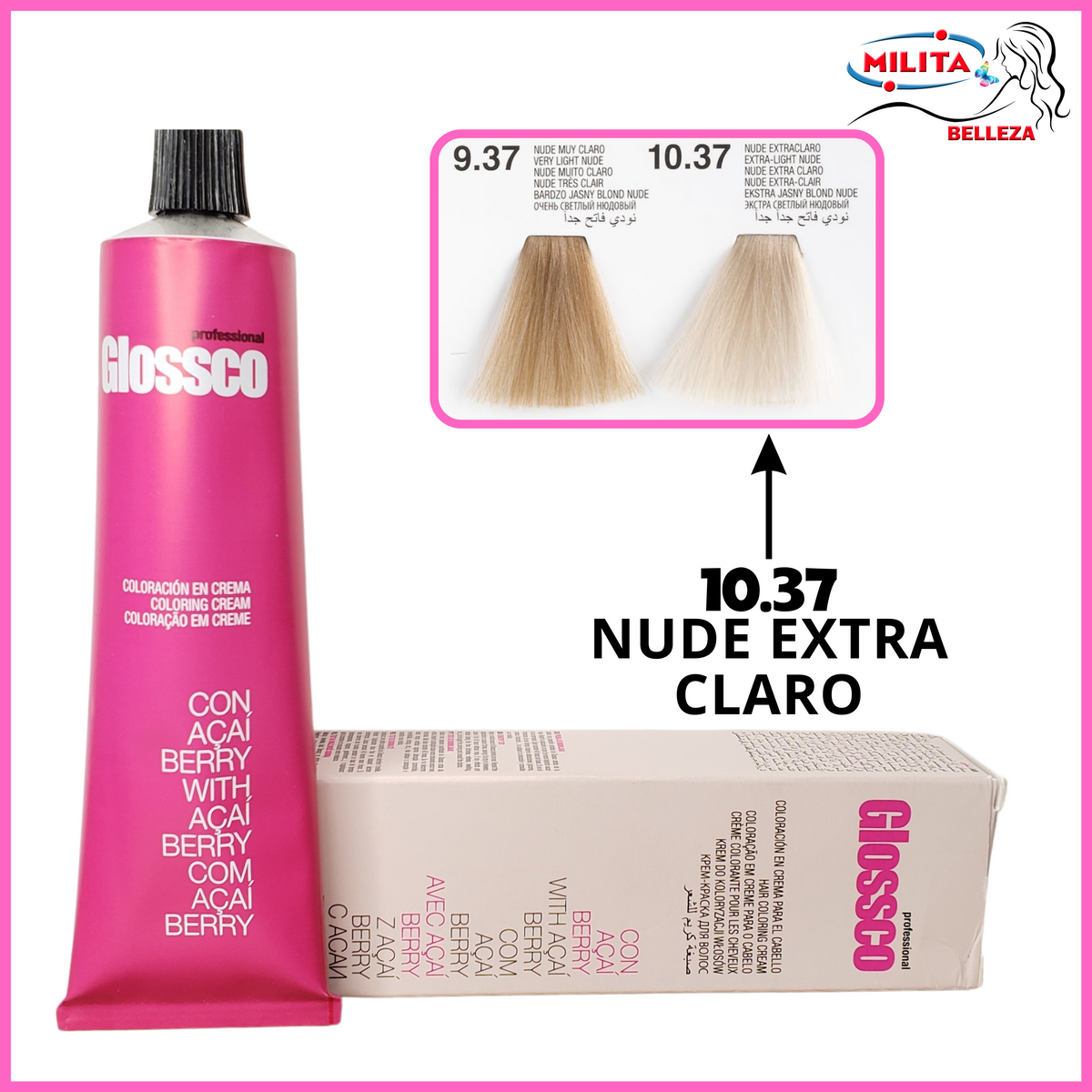 Tintes - Tinte Glossco 10.37 Nude Extra Claro 100ml