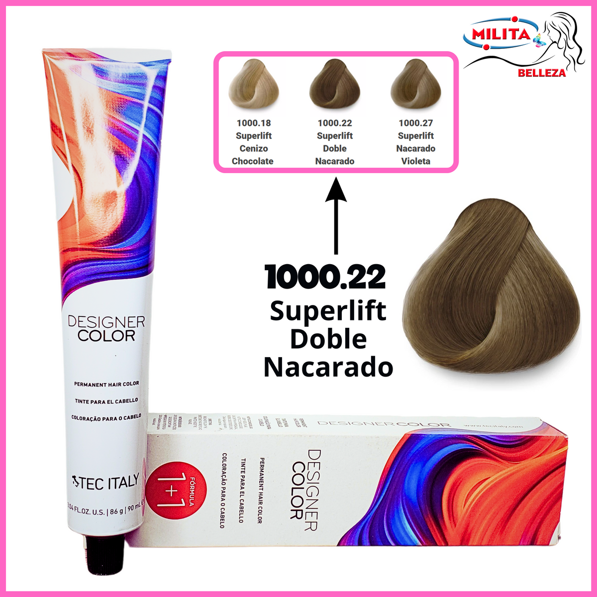 Tintes - Tinte Tec Italy Designer Color 1000.22 SuperLift Doble Nacarado 90ml