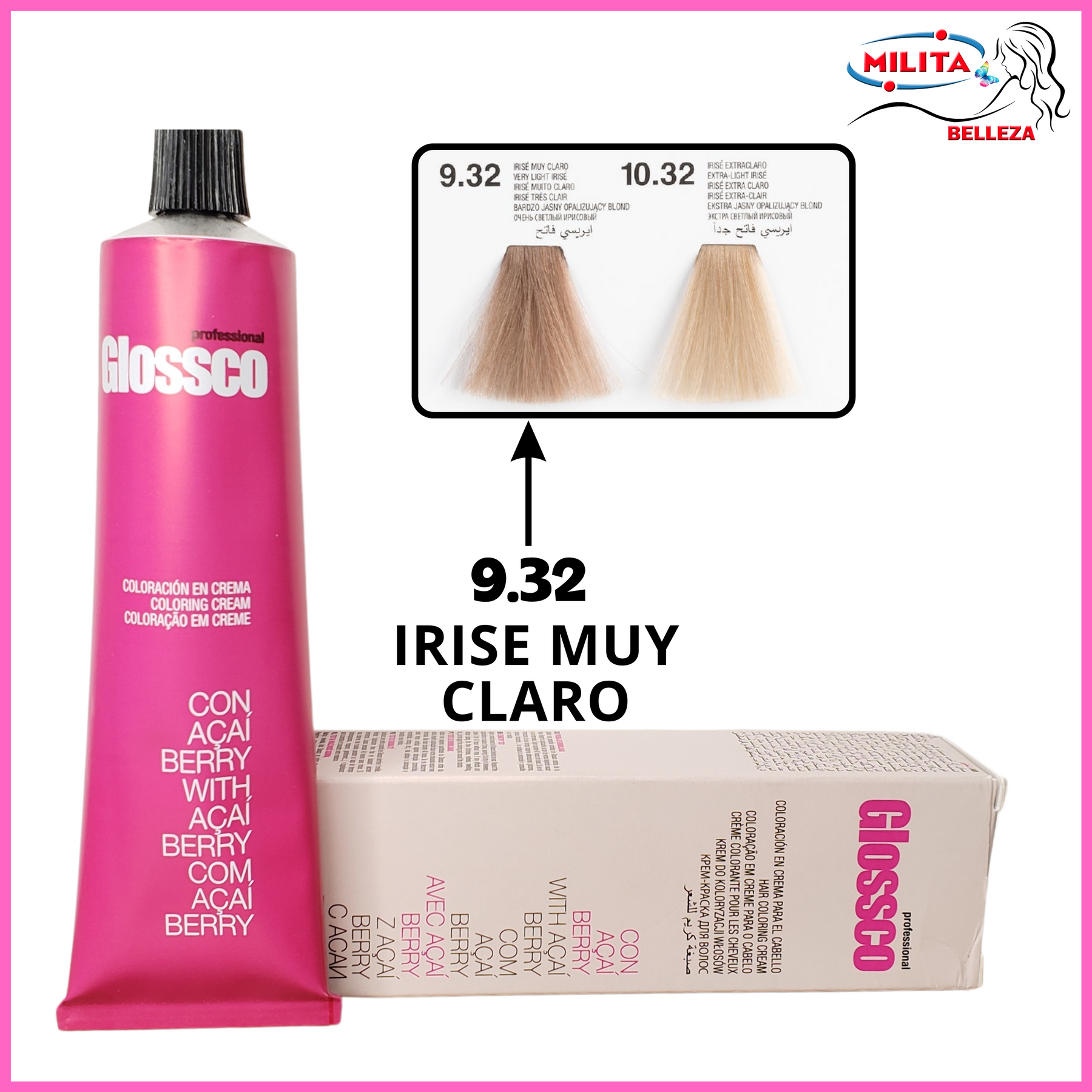 Tintes - Tinte Glossco 9.32 Irise Muy Claro 100ml