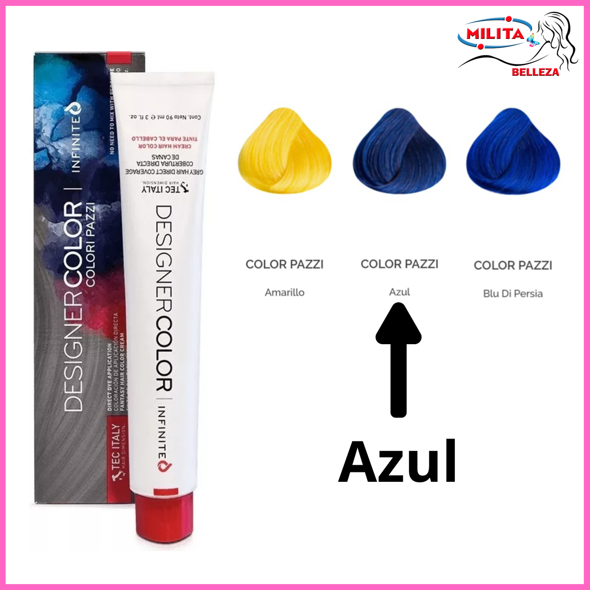 Tintes - Tinte Tec Italy Fantasía Designer Color Azul 90ml