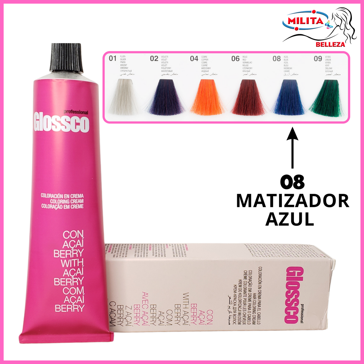 Tintes - Tinte Glossco 08 Matizador Azul 100ml