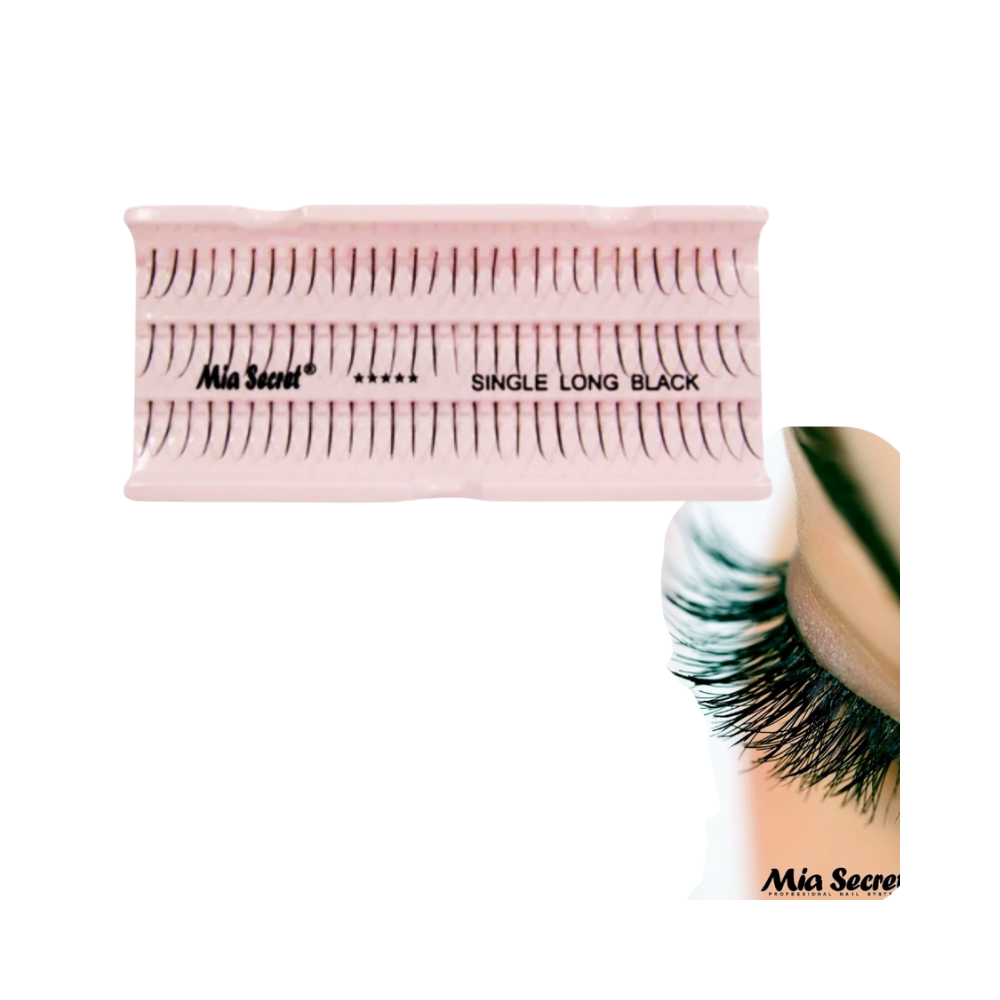 Mia Secret - Pestañas Individuales Single Long Black