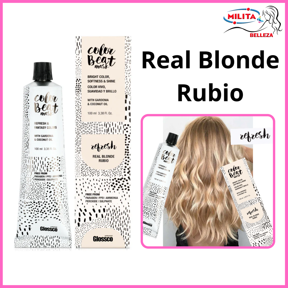 Tinte Glossco Fantasía Color Beat Mask Klein Blue 100ml