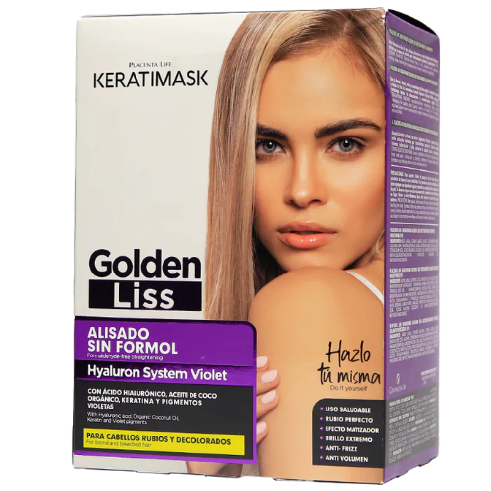 Alisado para cabello rubio KERATIMASK