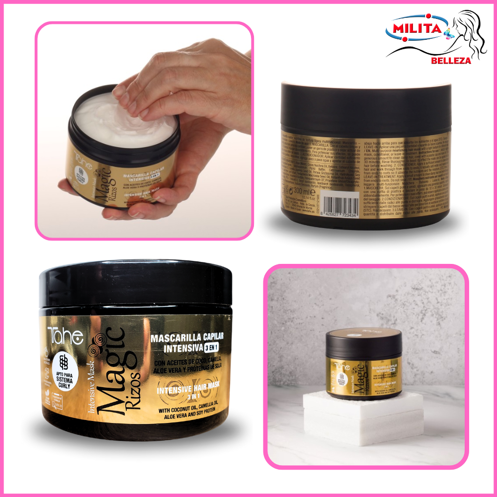 Crema - Mascarilla Capilar Intensiva 3 en 1 Magic Rizos Tahe 300ml