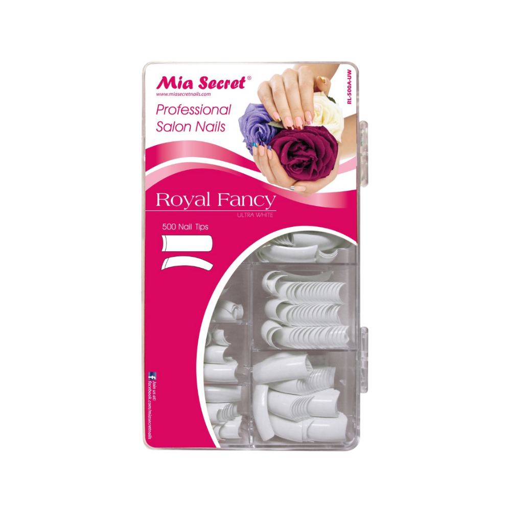 Manos y Pies - Kit 500 Nail Tips Royal Fancy Ultra White Mia Secret