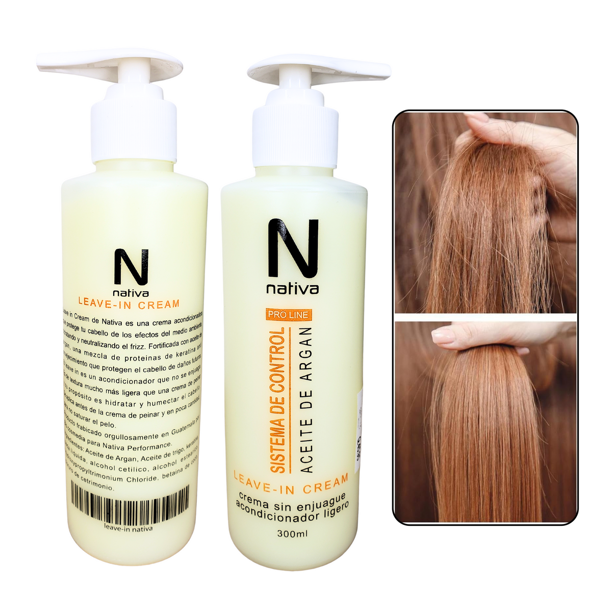 Cabello - Crema Para Cabello Sistema de control, Aceite de Argan Nativa 300ml