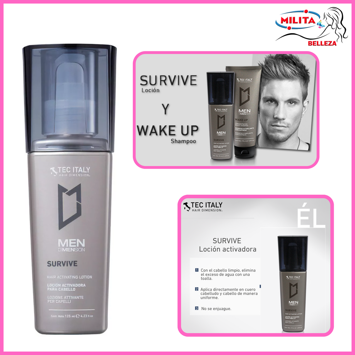 Cabello -Tratamiento Survive Men Locion Activadora Para Cabello Tec Italy 125ml
