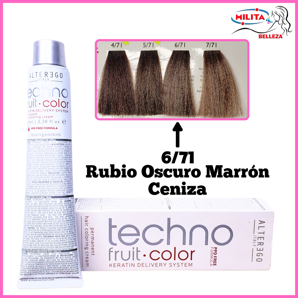 Tintes - Tinte ALTEREGO 6.71 Rubio Oscuro Marrón Ceniza