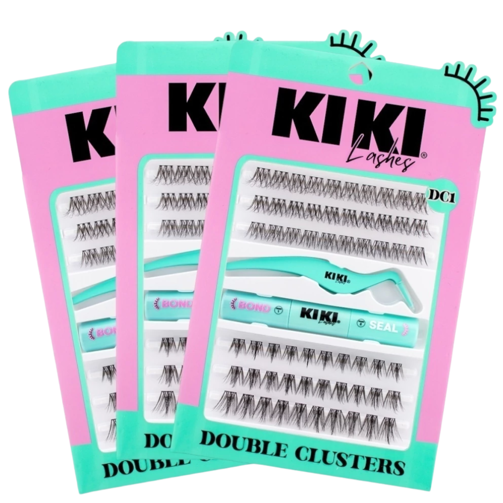 Kit de Pestañas Postizas Diy Cluster Incluida con Pinza y Pegamento - Kiki Lashes