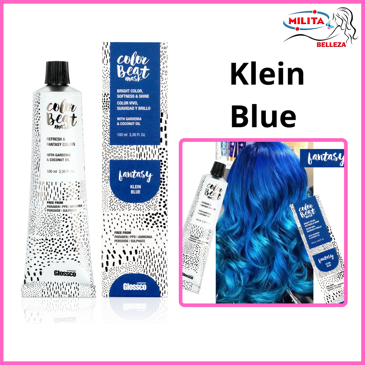 Tintes - Tinte Glossco Fantasía Color Beat Mask Klein Blue 100ml