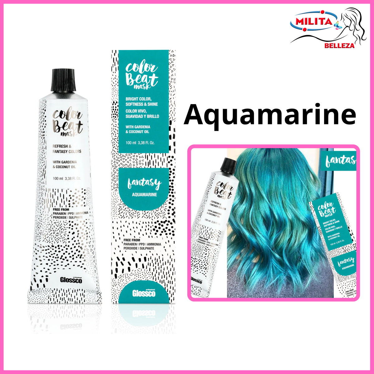 Tintes - Tinte Glossco Fantasía Color Beat Mask Aquamarine 100ml
