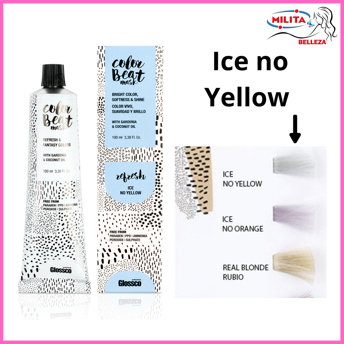 Tintes - Tinte Glossco Fantasía Color Beat Mask Ice No Yellow  100ml