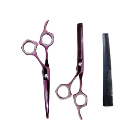 Tijeras de Cabello - Set de Tijeras Catrin Fucsia Metalico